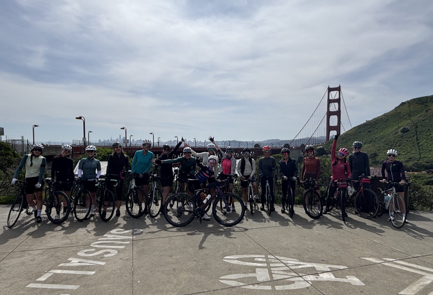 The Rapha women's group ride at the Golden Gate Bridge